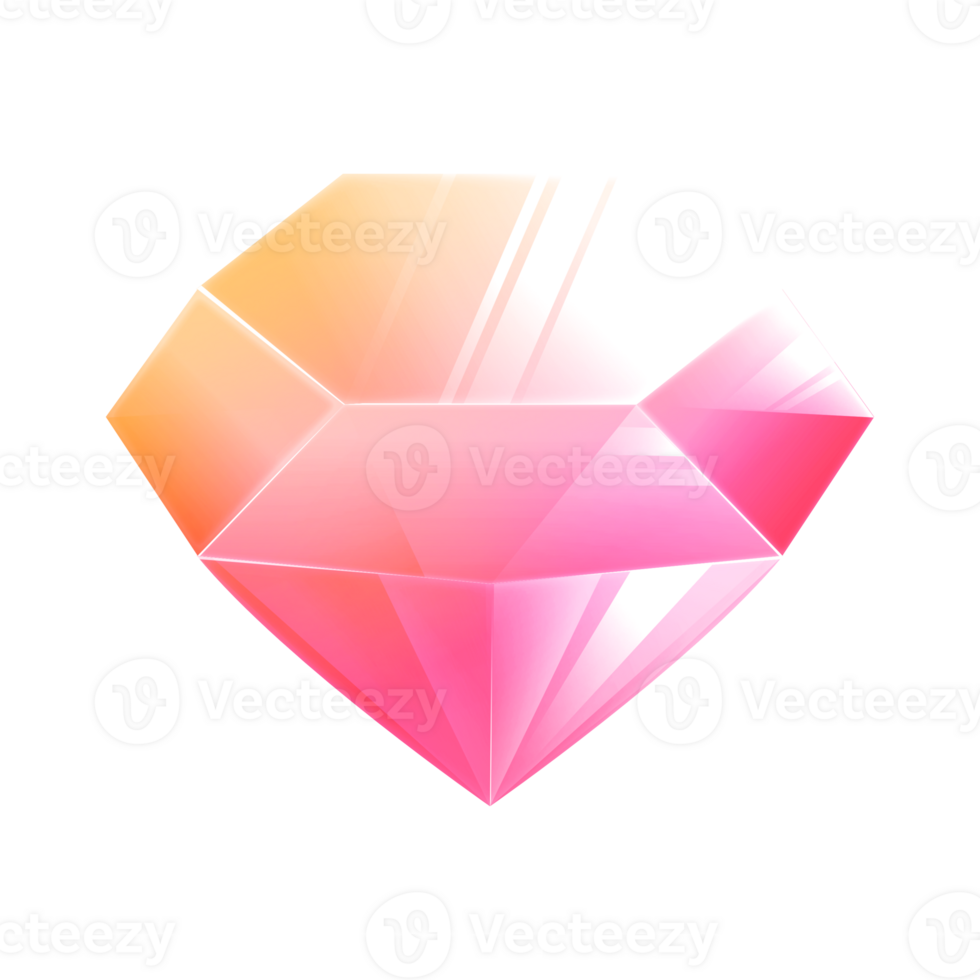 gradient pink yellow diamond gemstone game asset bright and beautiful png