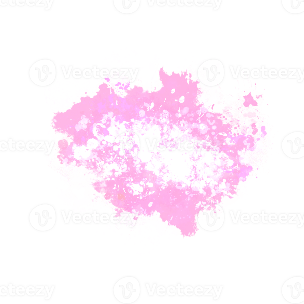 Abstract pink watercolor liquid ink splashes hand drawn png