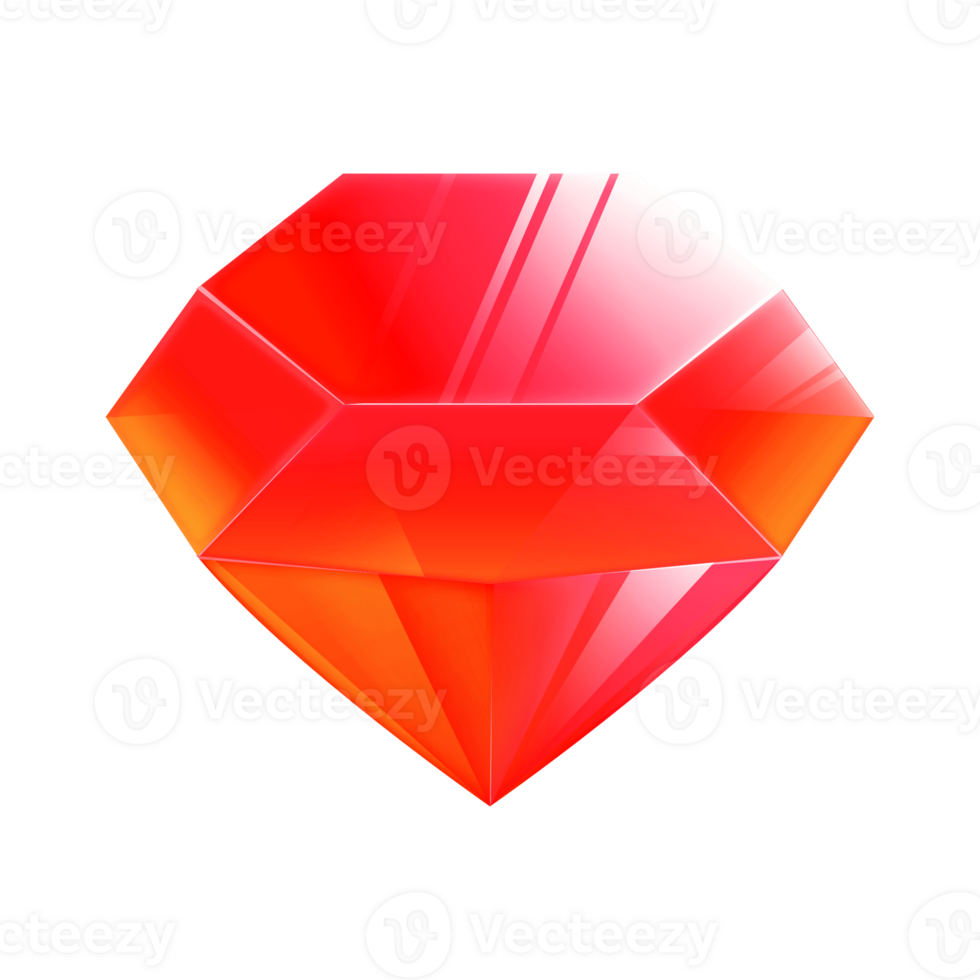 red diamond gemstone game asset bright and beautiful png