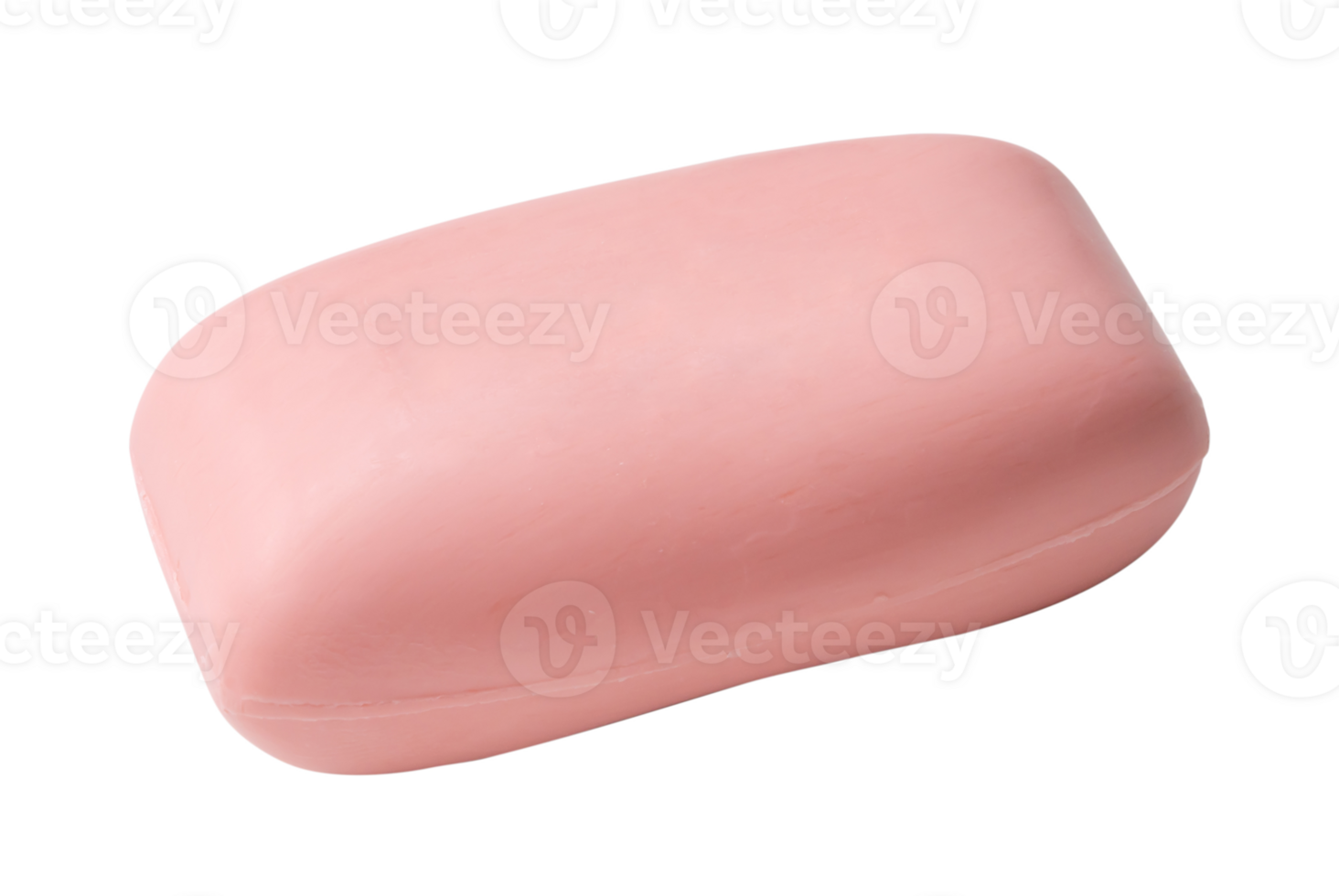 Single dry pink soap bar isolated with clipping path in png file format