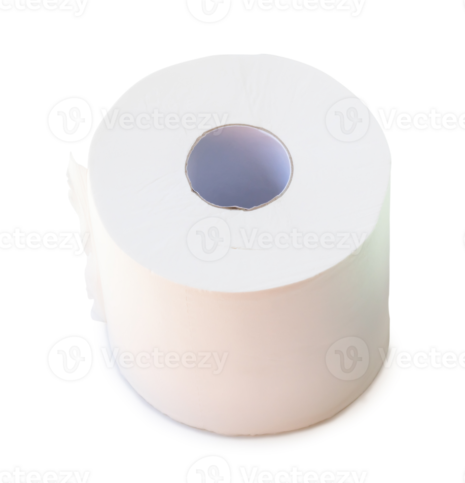 Célibataire rouleau de blanc tissu papier ou serviette de table préparé pour utilisation dans toilette ou salle de repos isolé avec coupure chemin et ombre dans png fichier format.