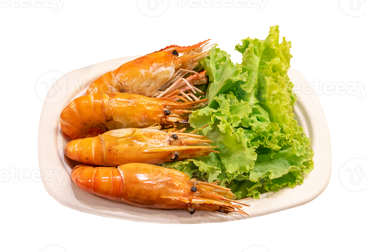 Grilled river prawns or lobsters isolated with clipping path. in png file format