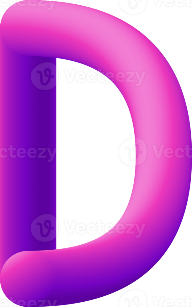 gradient alphabet 3D png