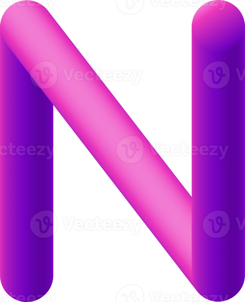 gradient alphabet 3D png