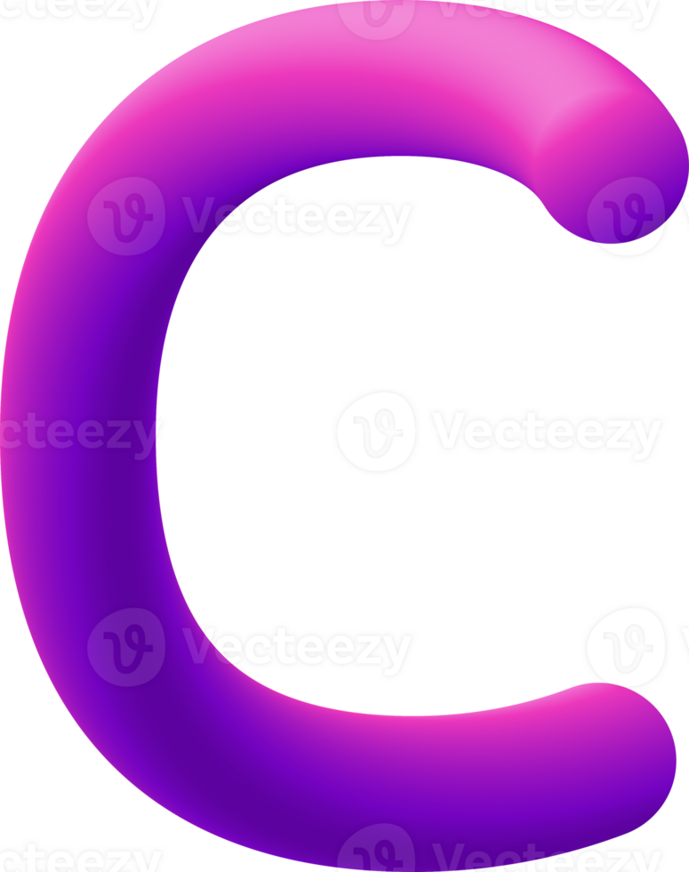 gradient alphabet 3D png