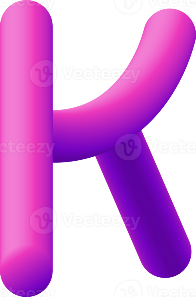 gradient alphabet 3D png