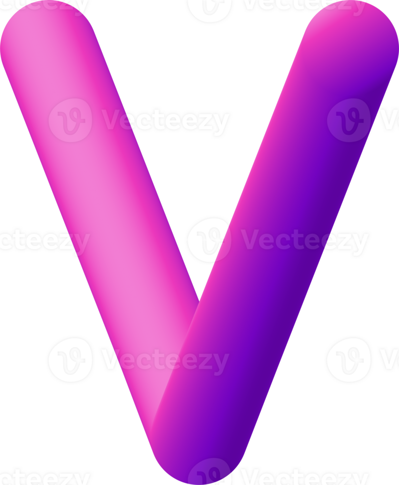 gradient alphabet 3D png