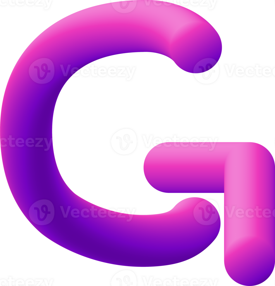 gradient alphabet 3D png