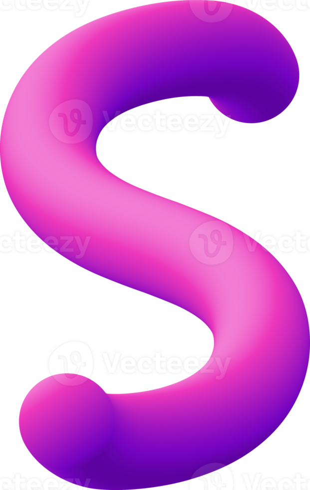 gradient alphabet 3D png