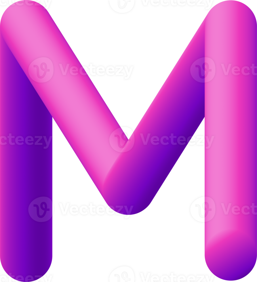 gradient alphabet 3D png