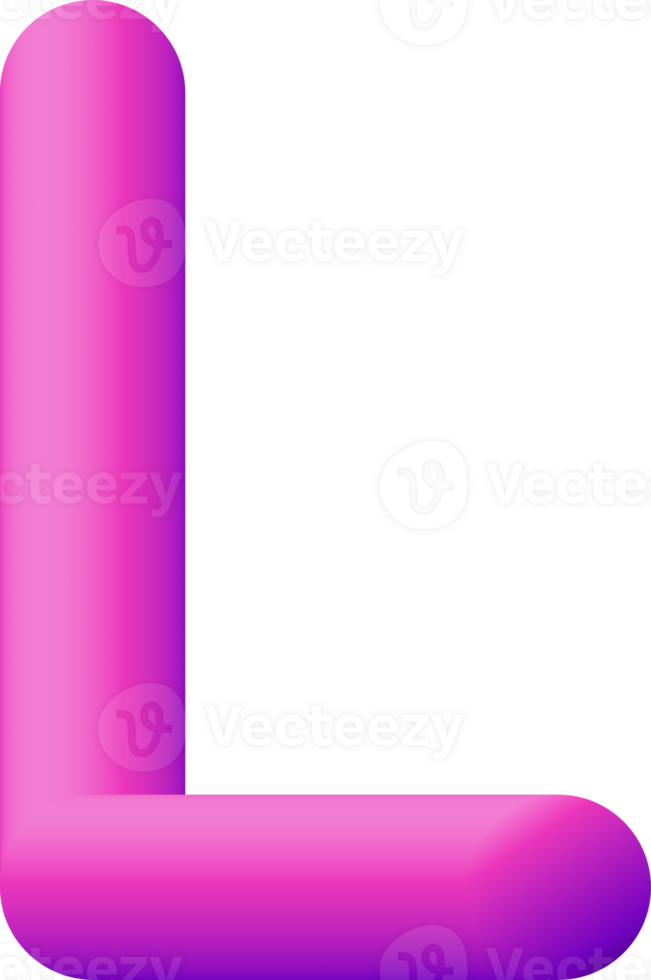 gradient alphabet 3D png
