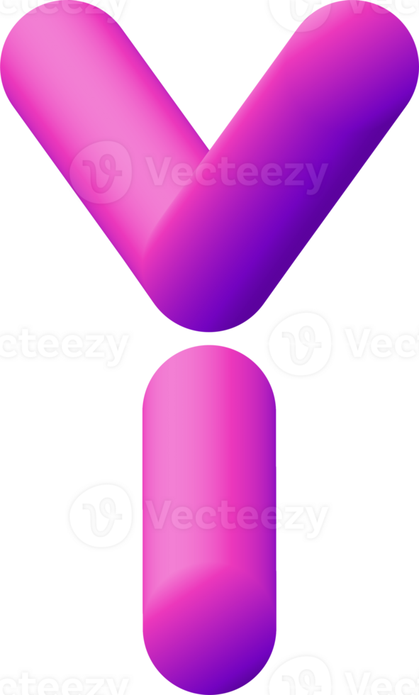 gradient alphabet 3D png