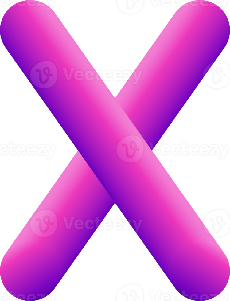 gradient alphabet 3D png