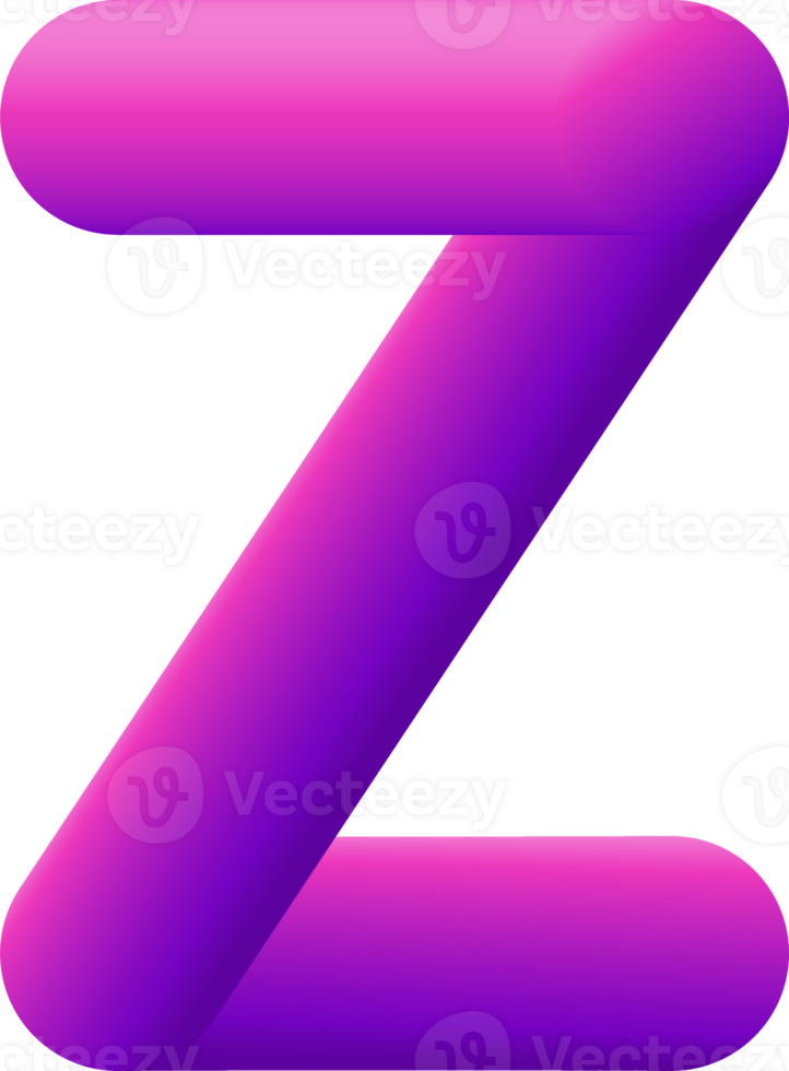 gradient alphabet 3D png
