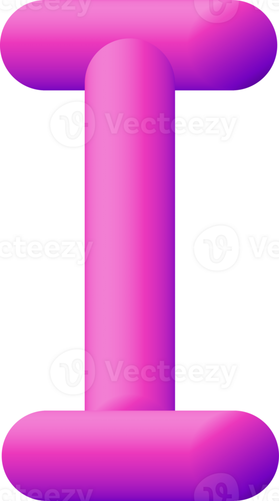 gradient alphabet 3D png