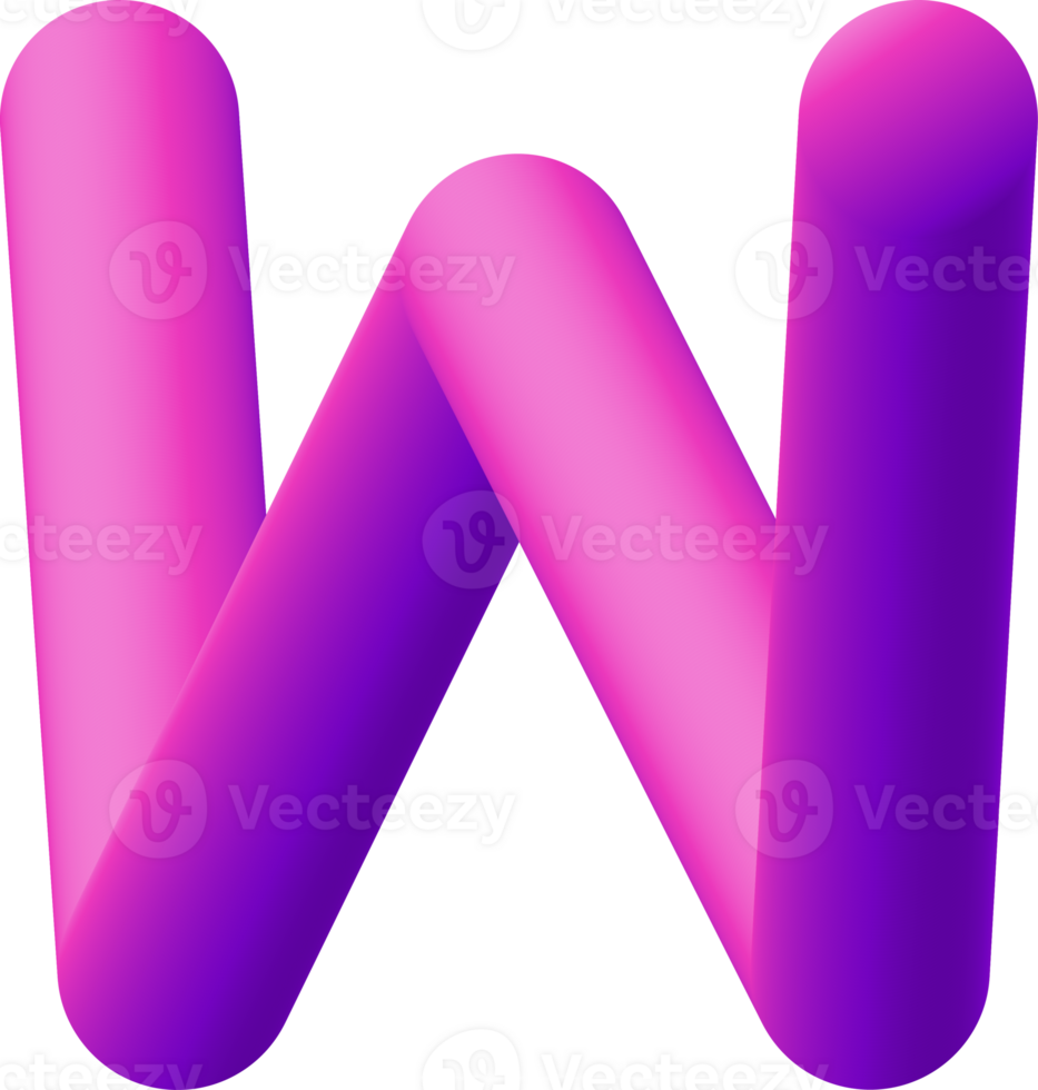 gradient alphabet 3D png