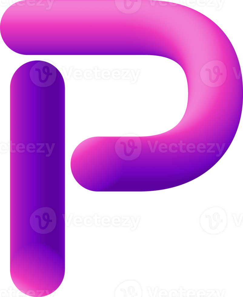 gradient alphabet 3D png