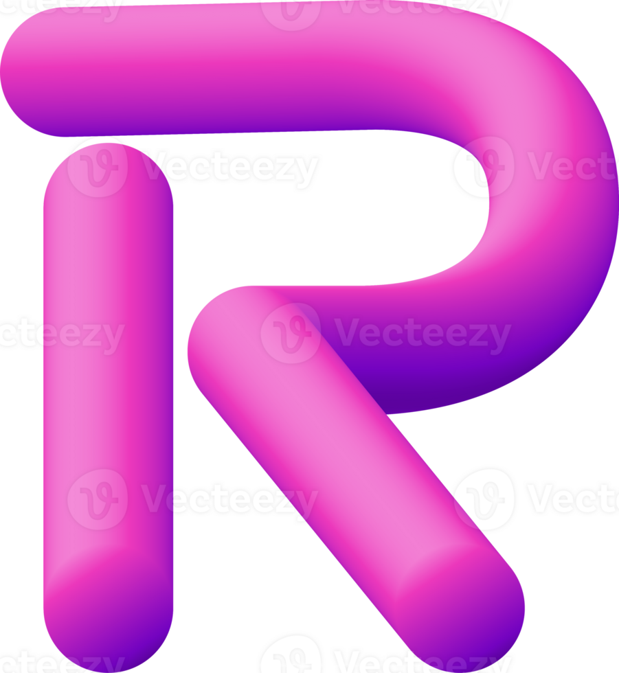 gradient alphabet 3D png
