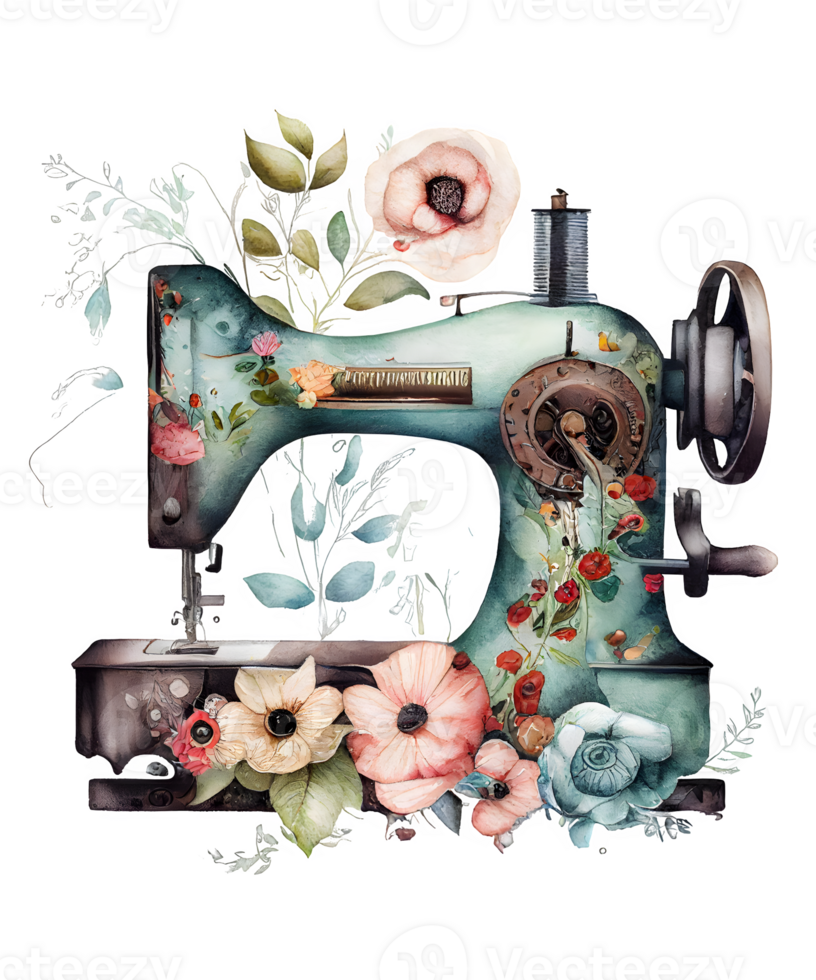 watercolor sewing machine png