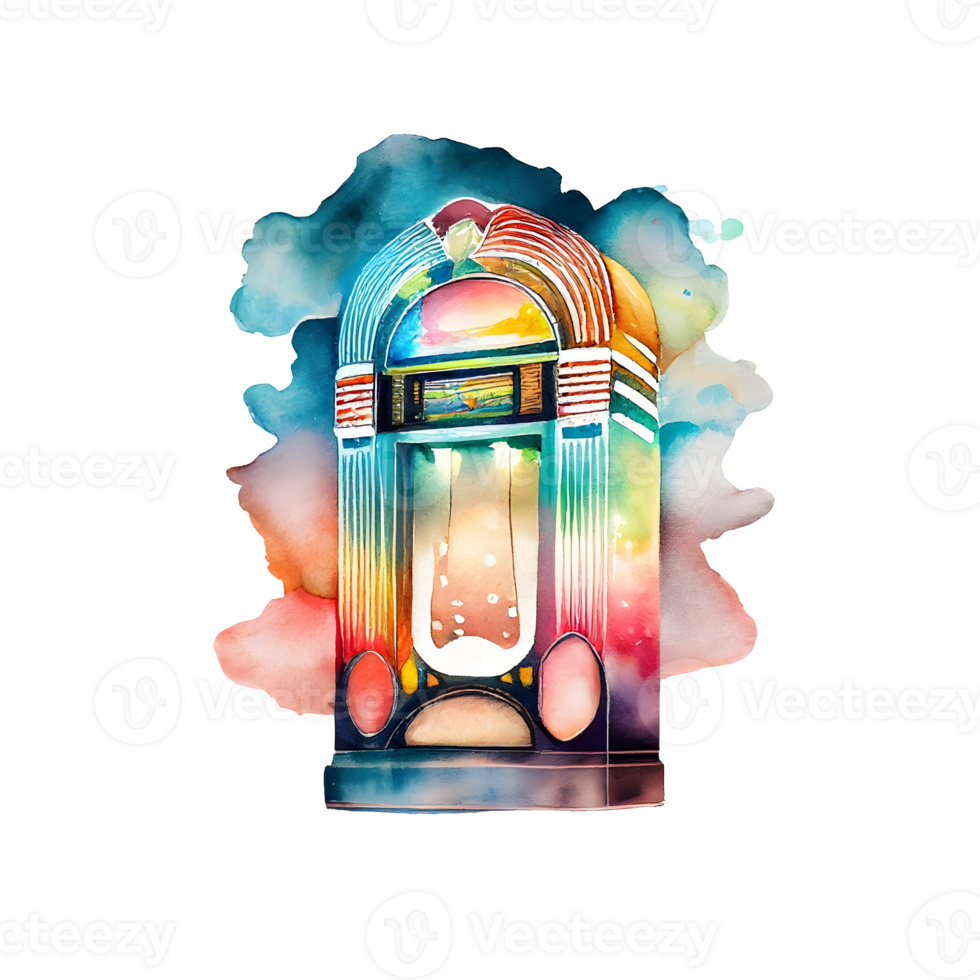 watercolor bar jukebox png