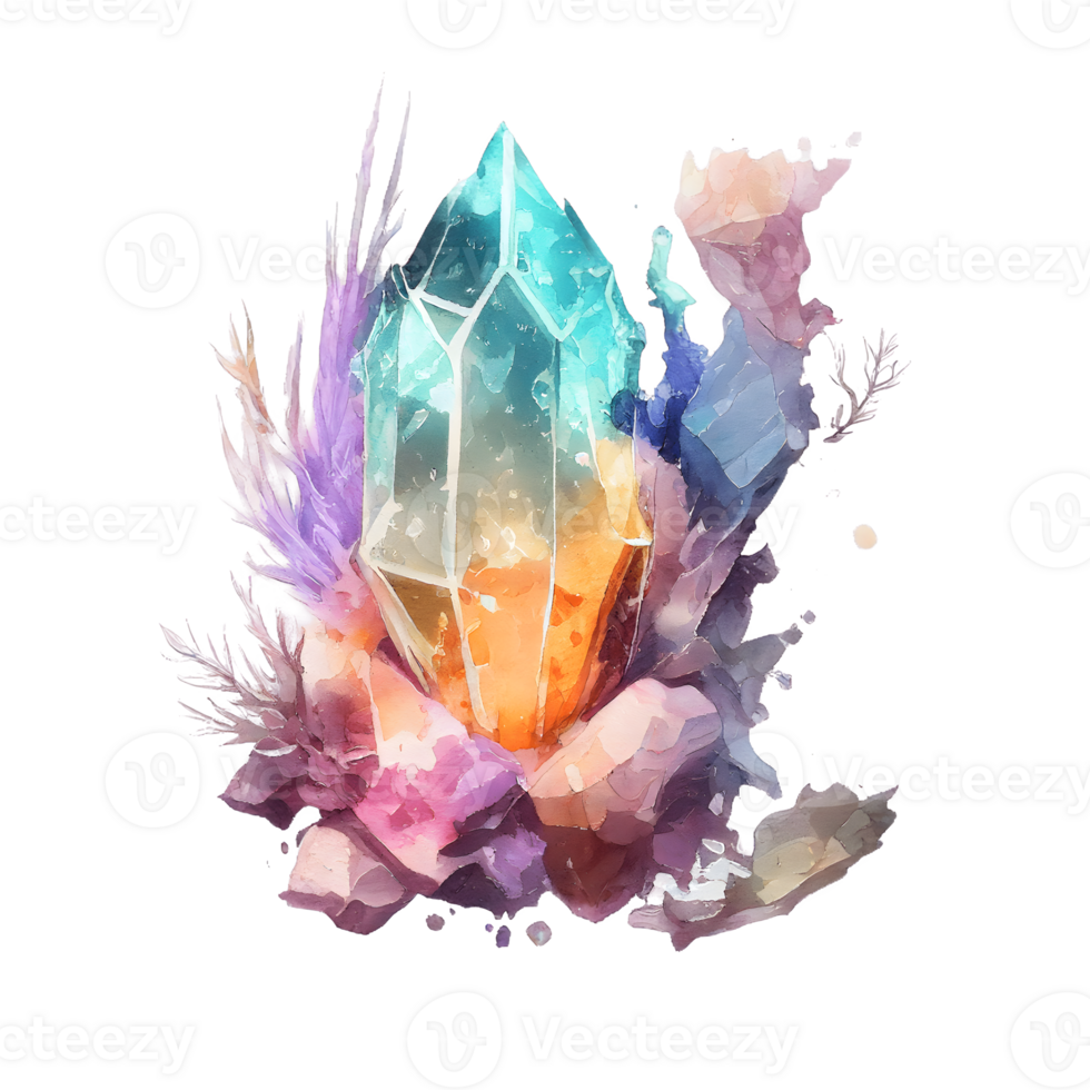 watercolor fairy crystal AI Generative png