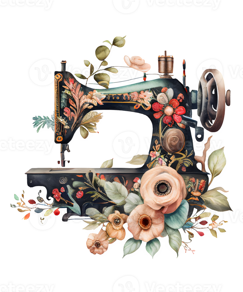 watercolor sewing machine png