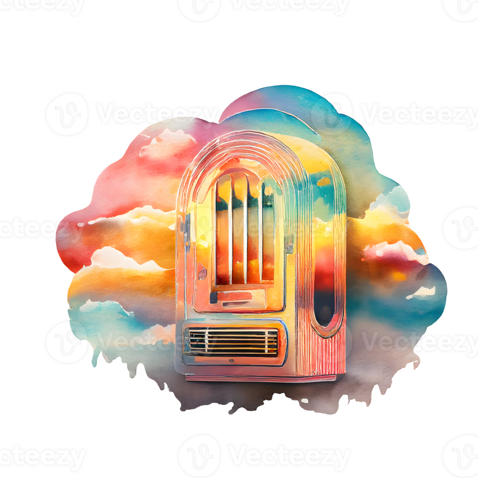watercolor bar jukebox png