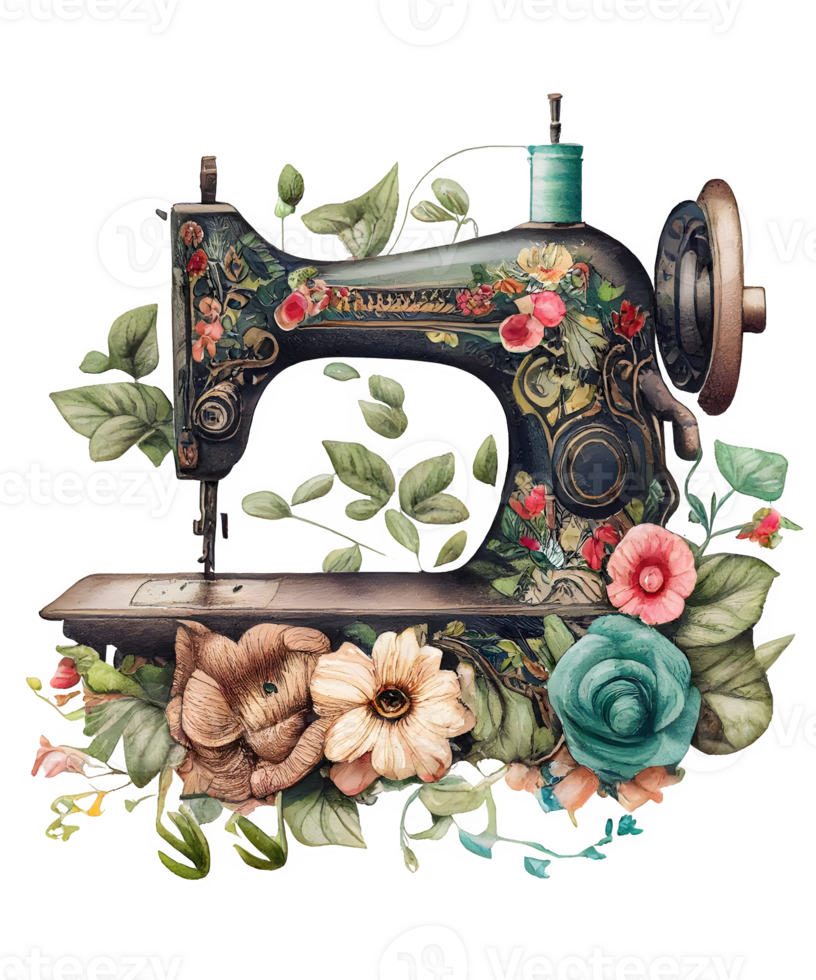 watercolor sewing machine png