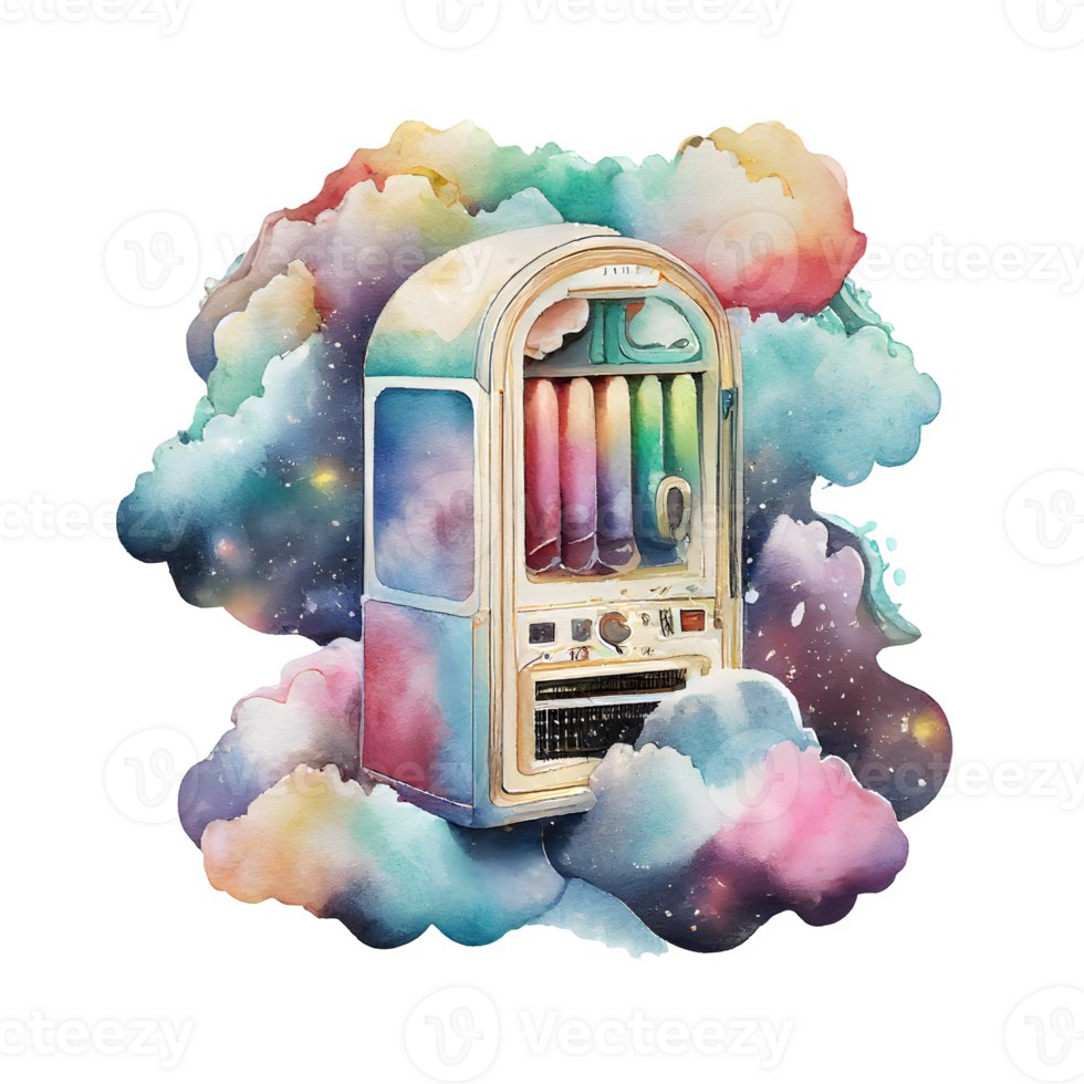 watercolor bar jukebox png