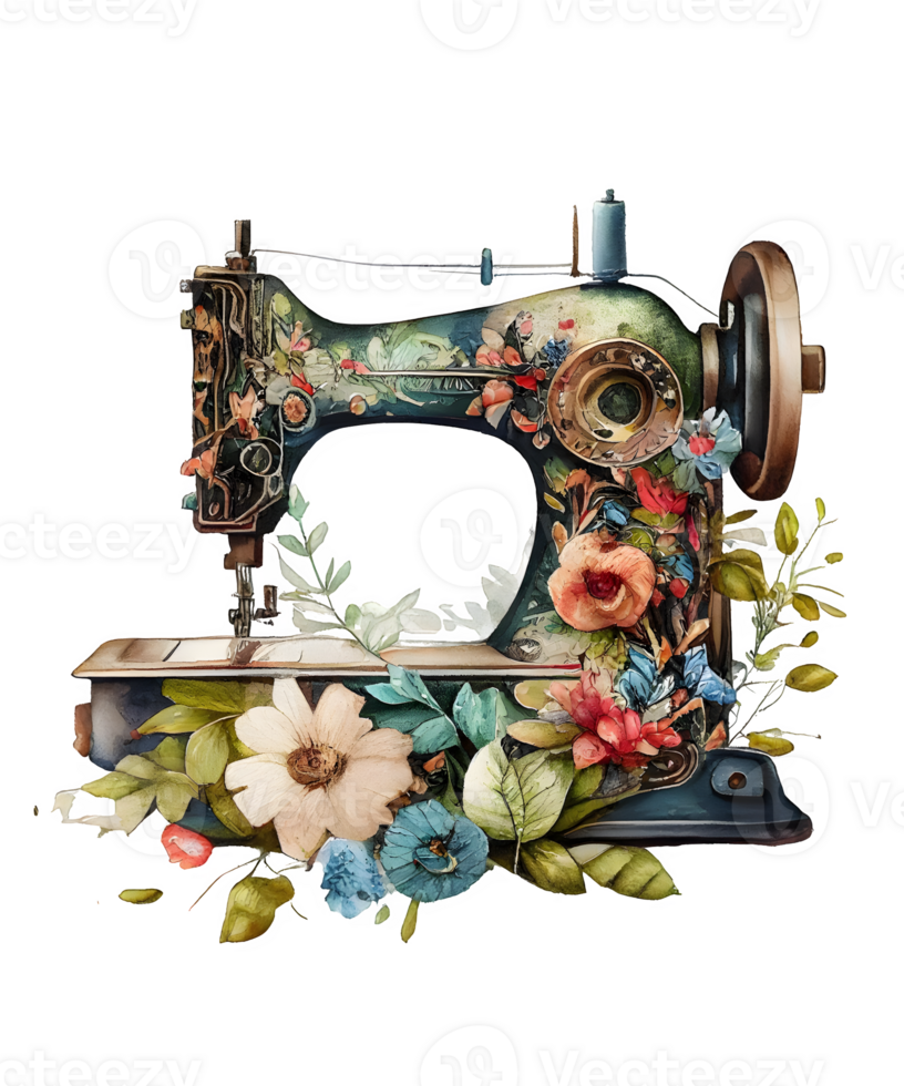 watercolor sewing machine png