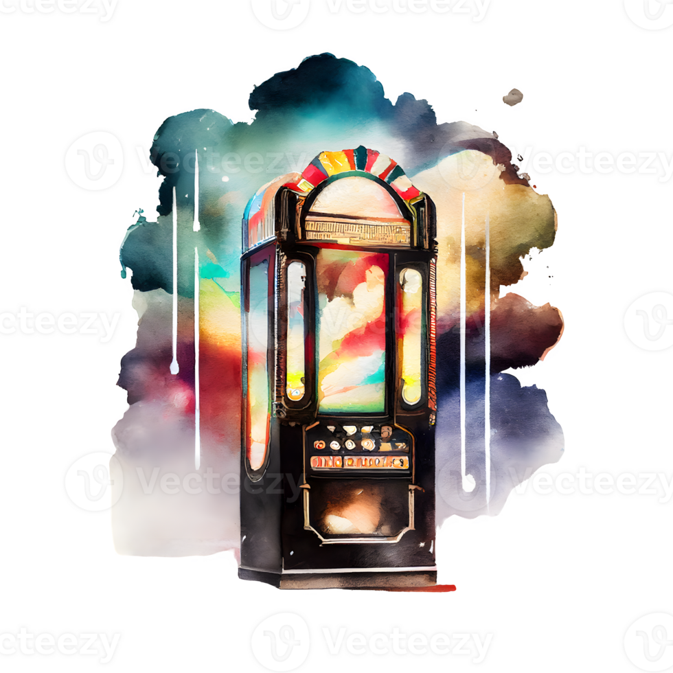 watercolor bar jukebox png
