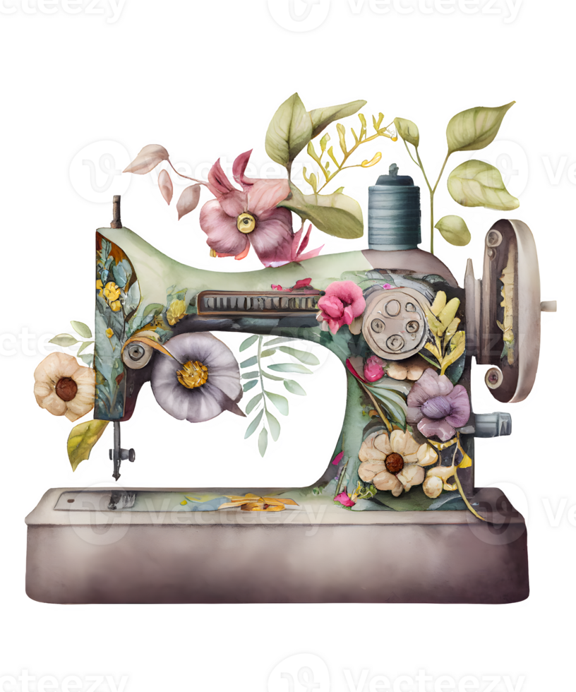 watercolor sewing machine png