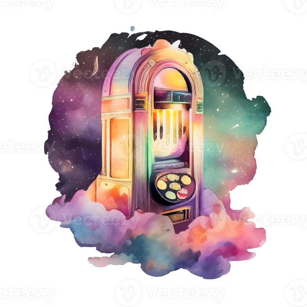 watercolor bar jukebox png