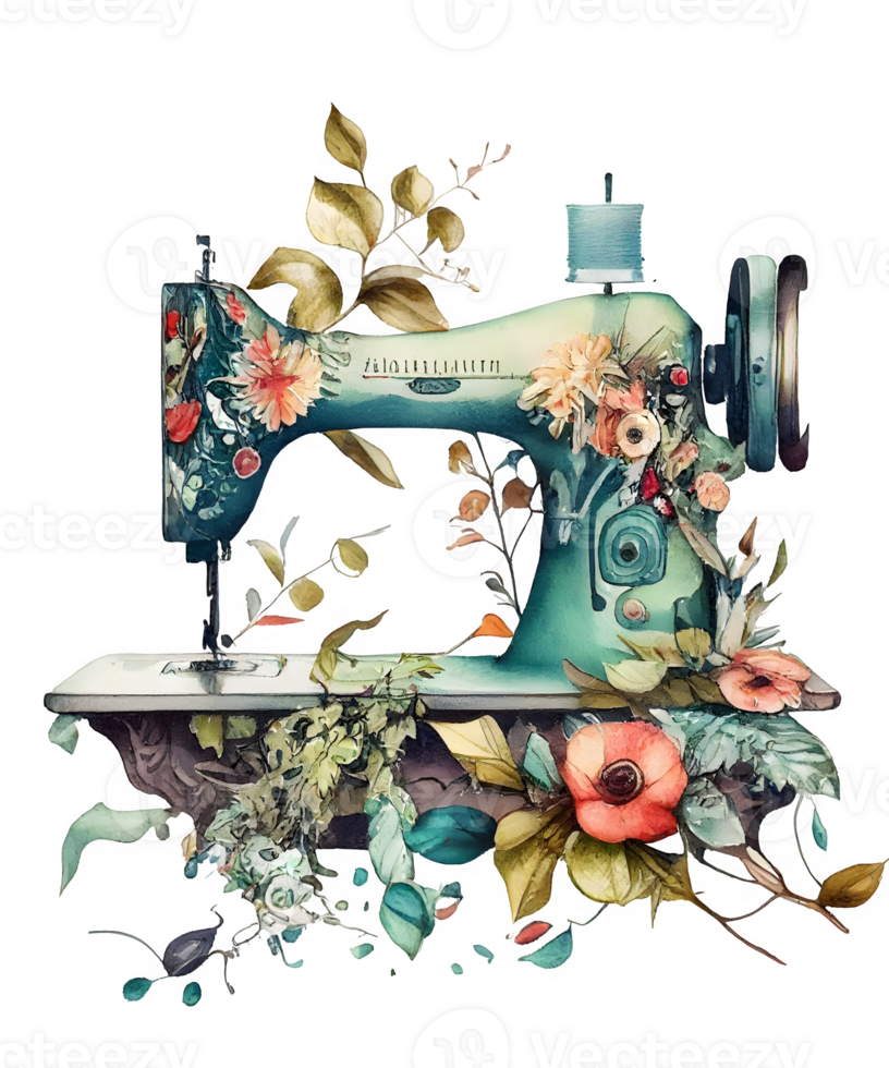 watercolor sewing machine png