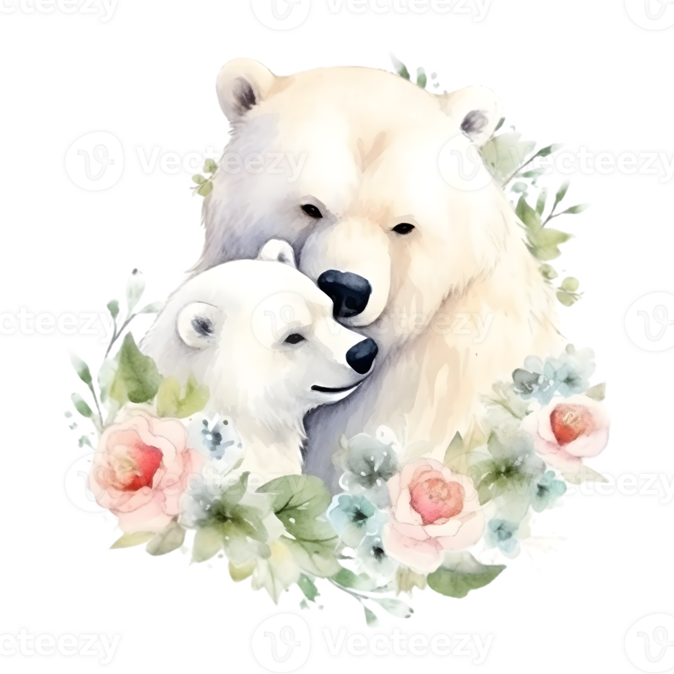 white bear with baby png
