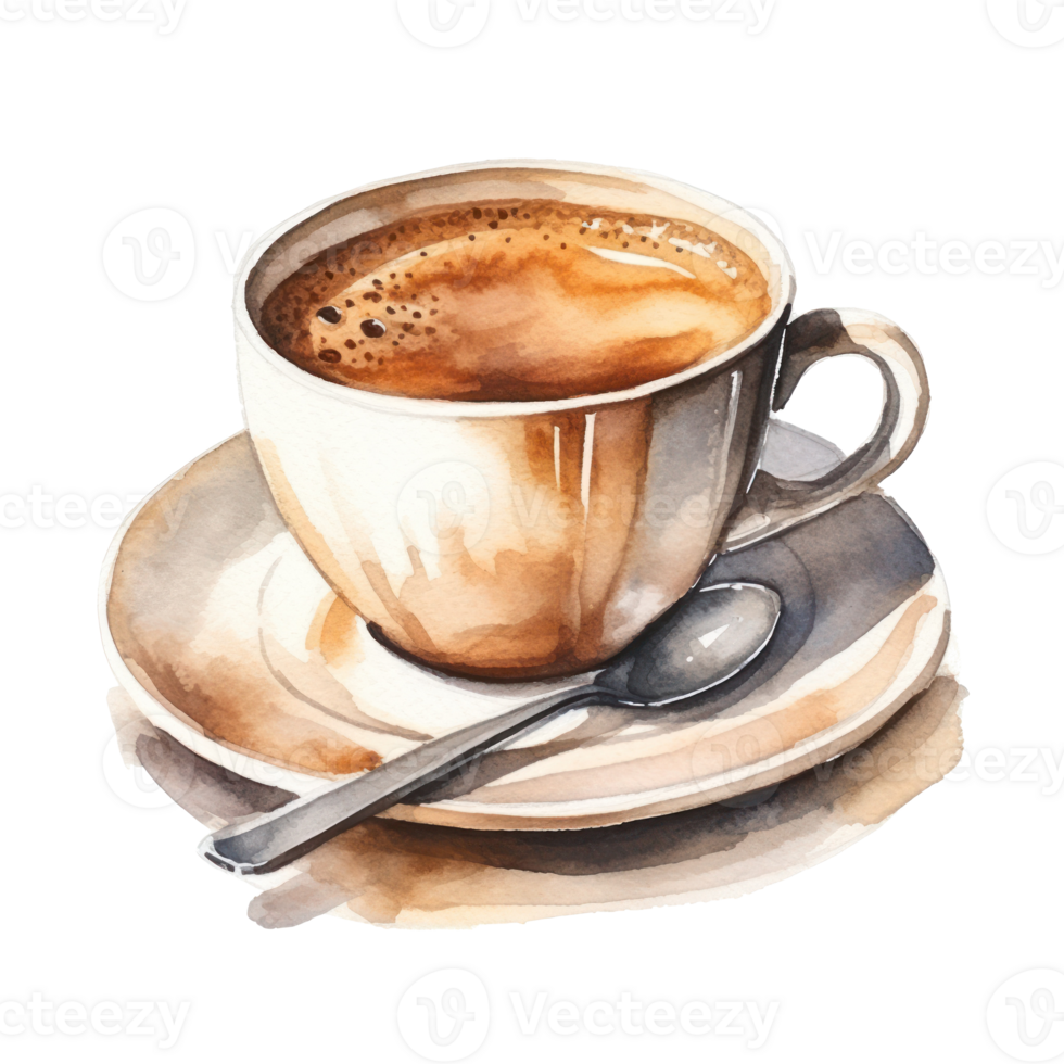 Watercolor cup of coffee. Illustration png