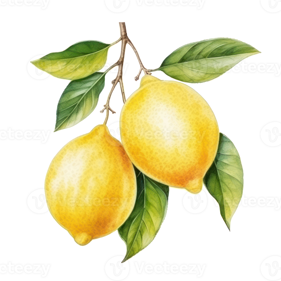 Watercolor lemon isolated. Illustration AI Generative 26791467 PNG