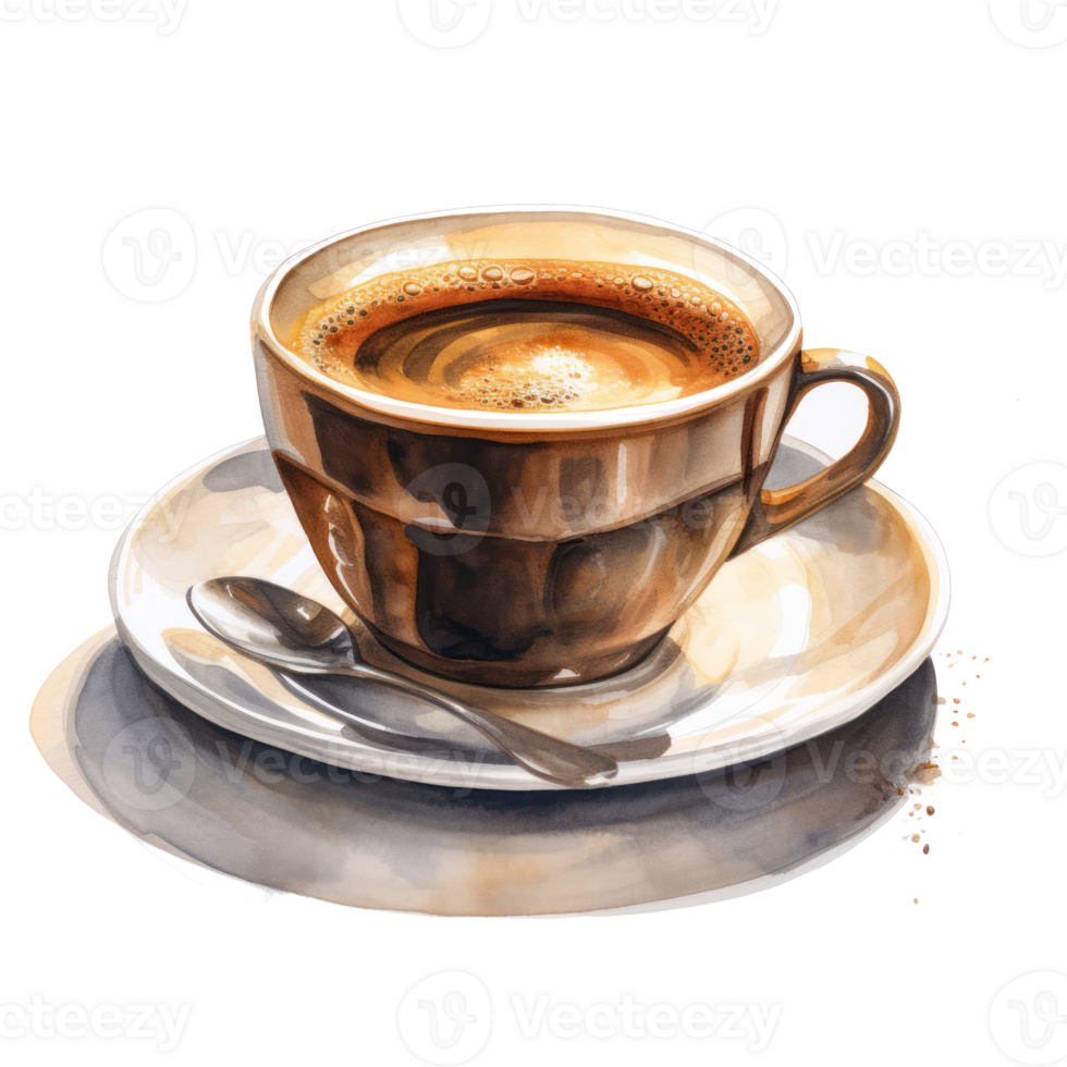 Watercolor cup of coffee. Illustration png