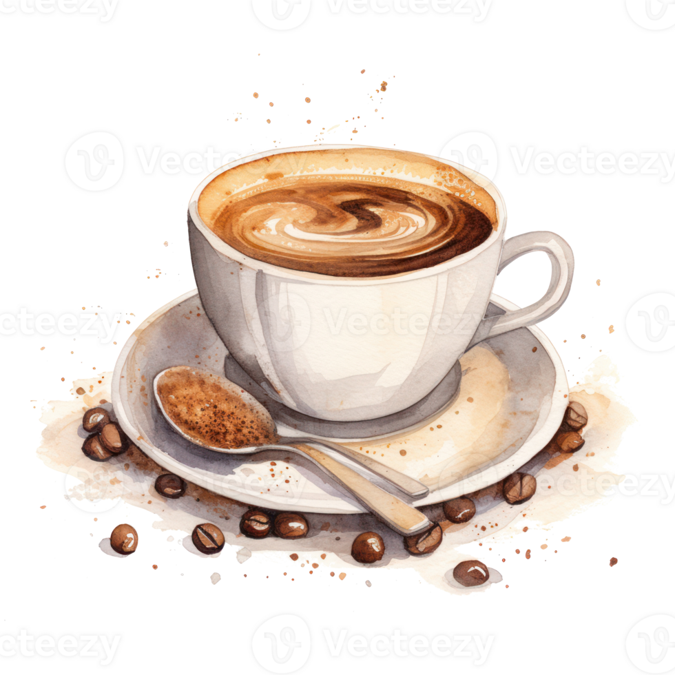 acquerello tazza di caffè. illustrazione ai generativo png