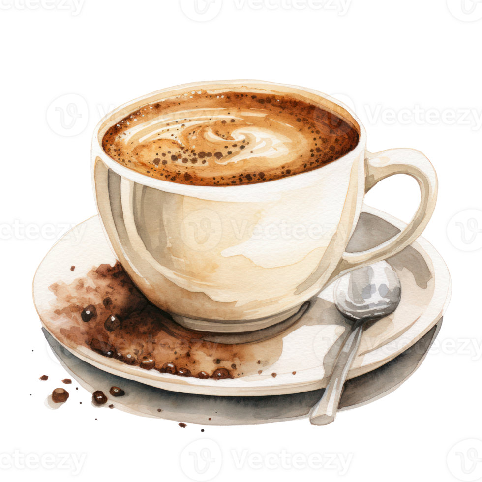 Watercolor cup of coffee. Illustration png