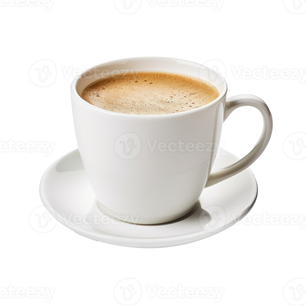 White cup with cappuccino isolated png