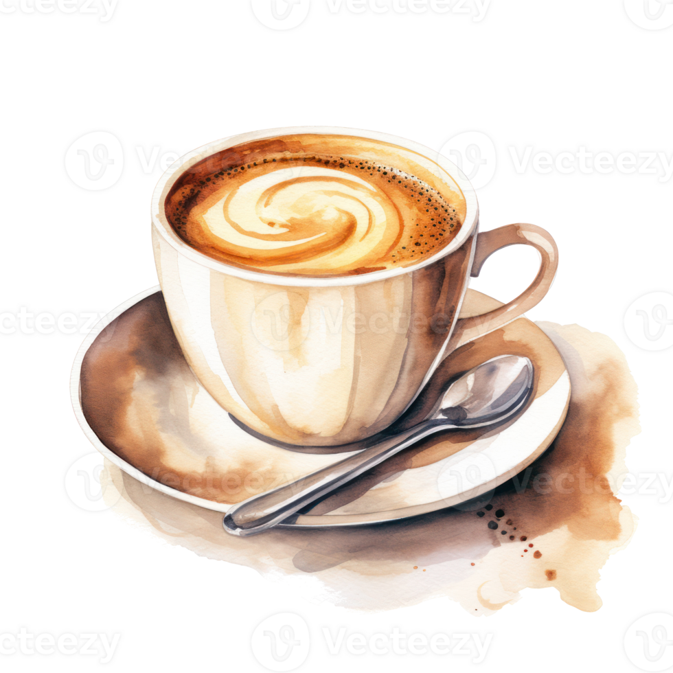 Watercolor cup of coffee. Illustration png