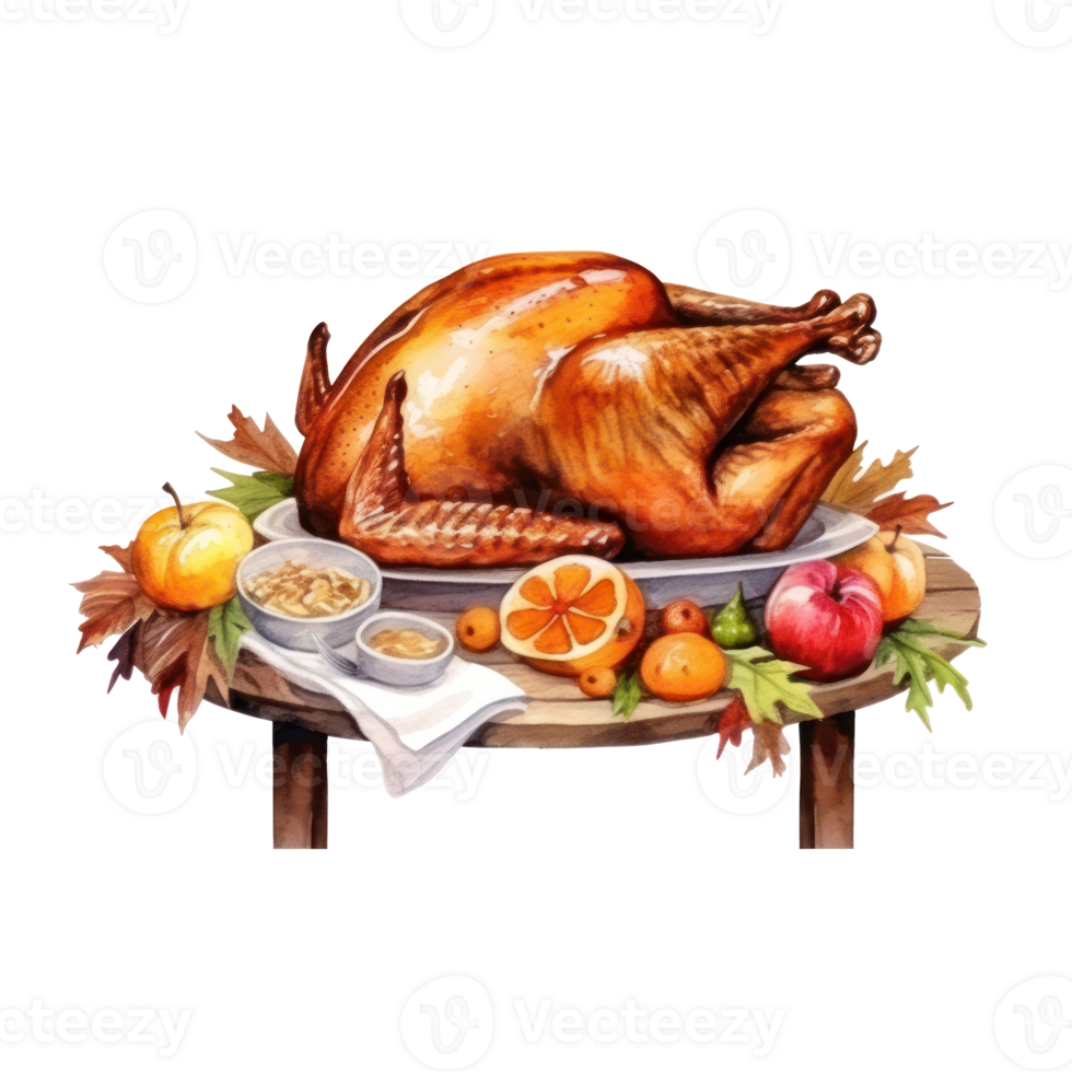 Watercolor Thanksgiving background. Illustration png