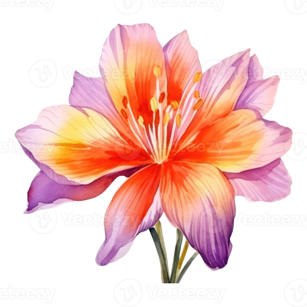 saffran blomma vattenfärg. illustration ai generativ png