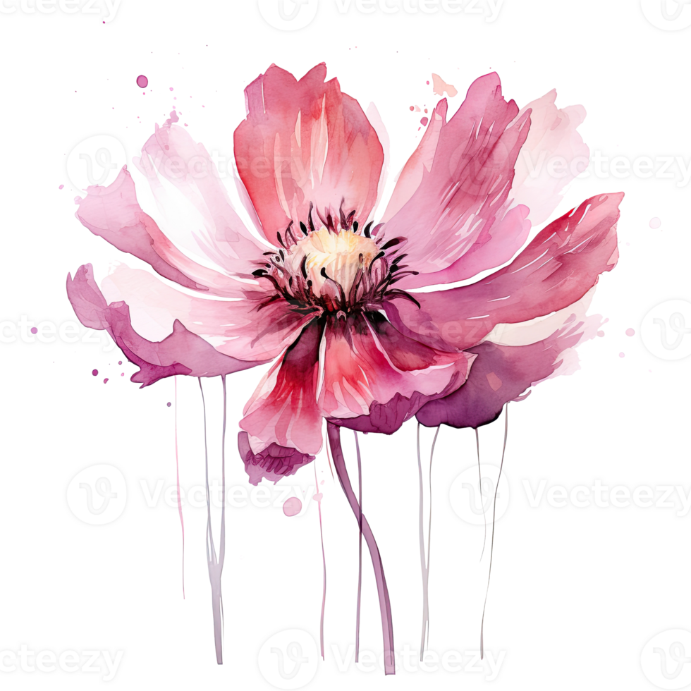 Aquarell Blume. Illustration ai generativ png