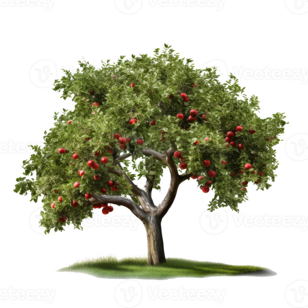 Pomme arbre isolé. illustration ai génératif png