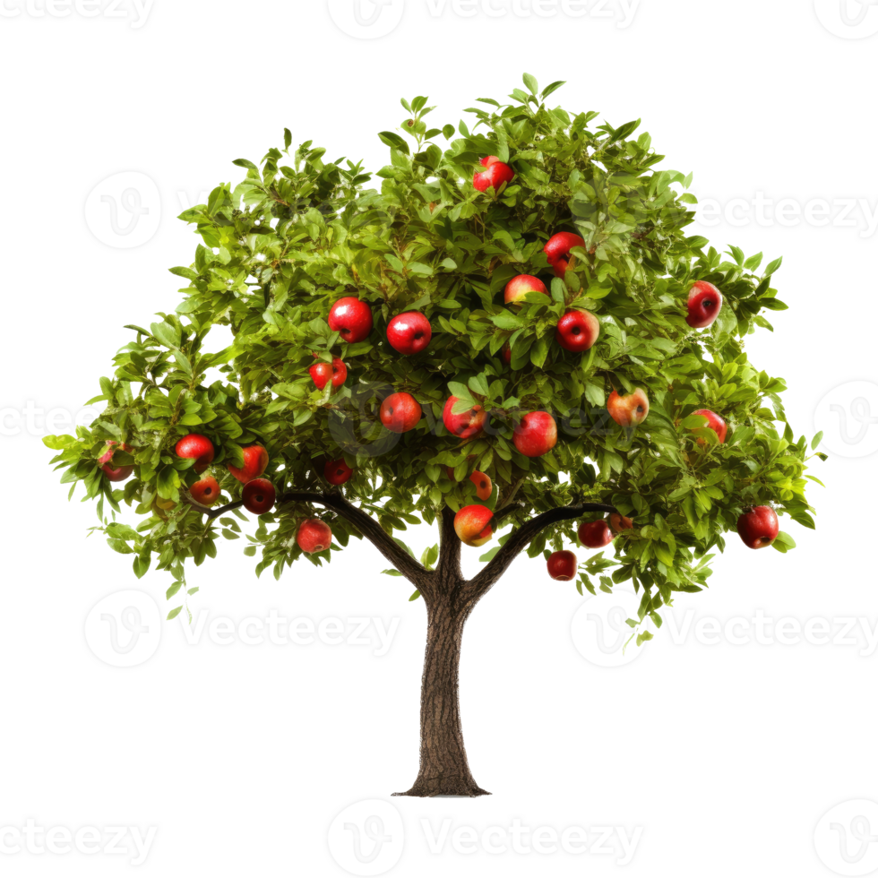 Pomme arbre isolé. illustration ai génératif png