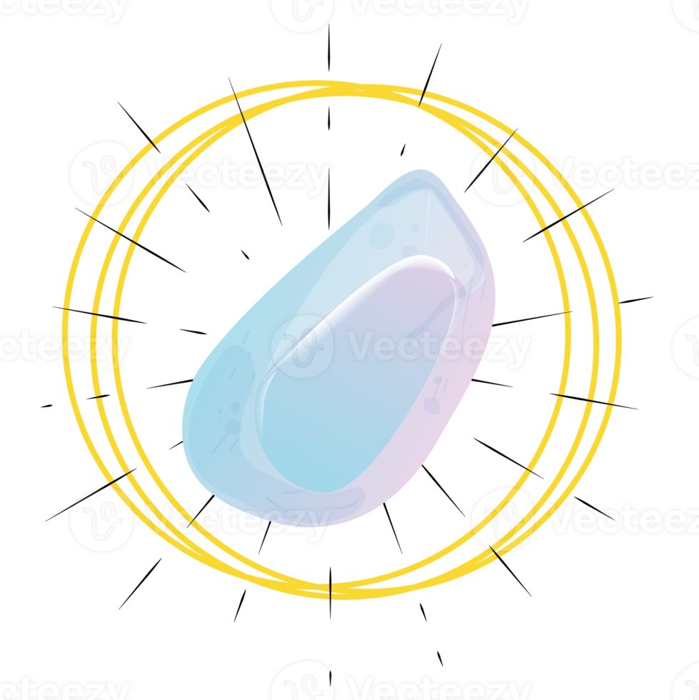 Crystal. Curative Transparent Healing Quartz. Gradient Clear Bright Gem with Frame. Magic Stone png
