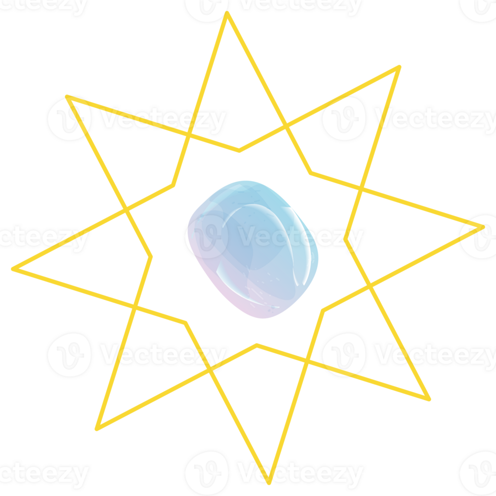Crystal. Curative Transparent Healing Quartz. Gradient Clear Bright Gem with Frame. Magic Stone png