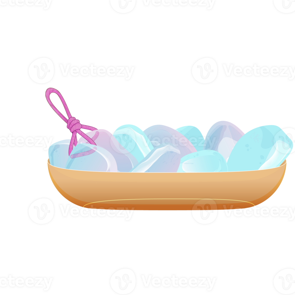 Minerals in a plate. Crystal Stone Set. Healing Transparent Healing Quartz. Blue Gradient Transparent Bright Gemstone. The Magic Gem png